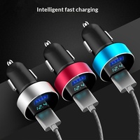 Mini chargeur de voiture, adaptateur allume-cigare, double USB, prise de conversion à charge rapide pour téléphones mobiles