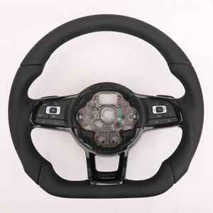 พวงมาลัยหนังแบบเจาะรูครึ่งวง รุ่น R Line สำหรับรถยนต์ VW Volkswagen Golf <span class=keywords><strong>5</strong></span> 6 7 R MK5 MK6 <span class=keywords><strong>MK7</strong></span> <span class=keywords><strong>Jetta</strong></span> Polo Passat CC B6 B7 - Product Image 6