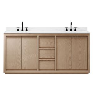 Meuble-lavabo de salle de bain de haute qualité avec plan en quartz pour salle de bain, hôtel, villa, appartement - Product Image 4