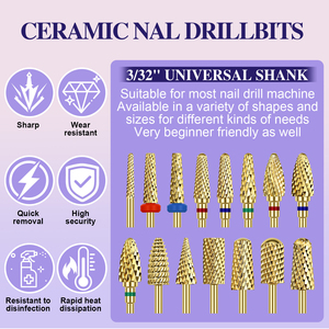 Brocas de Tungsteno de Alta Calidad <span class=keywords><strong>para</strong></span> Uñas, Rectas, Recubiertas de Titanio, Herramienta <span class=keywords><strong>para</strong></span> Manicura, Eliminación de Esmalte en Gel - Product Image 5