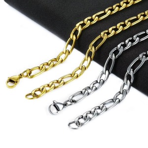 Chaîne Figaro basique en acier inoxydable, collier long pour hommes et femmes, couleur or/argent, collier ras du cou, accessoires de bijoux en métal, cadeau DIY - Product Image 3