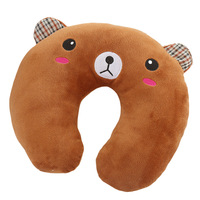 Oreiller de voyage personnalisé pour enfants, oreiller de nuque en forme de U avec motif animal de dessin animé, coussin animal en peluche, cadeau pour enfants