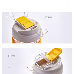 Glass Tumbler Glass Water <b>Bottle</b> With Straw and HandleHot Sale Portable Travel Drinking Cup14oz Borosilicate - Product Image 3