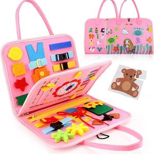 Nouveau <span class=keywords><strong>Sac</strong></span> d'éveil transfrontalier populaire pour bébé, avec motifs animaux, en résine PLA, jouet éducatif type tableau d'activités pour enfants, avec bandoulière - Product Image 1