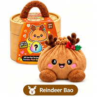 Meilleures ventes transfrontalières : Peluches de Noël en forme de boulettes avec cuiseur vapeur, jouets anti-stress à rebond lent, mignons Père Noël et rennes