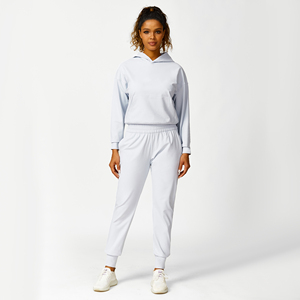Sweat-shirts costume sweats à capuche surdimensionnés haut poche kangourou <span class=keywords><strong>cheville</strong></span> Leggings à revers avec poches latérales bas ensemble d'entraînement bande élastique - Product Image 5