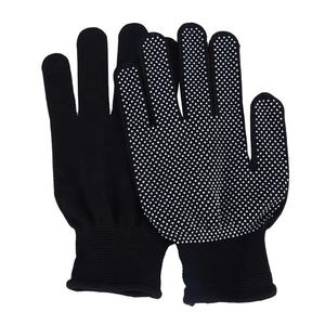 Guantes de algodón antideslizantes adhesivos negros de 13 agujas para trabajadores que trabajan en el sitio - Product Image 1