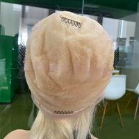 CF76 Blond 613 Full Lace Perruques de Cheveux Humains 8 Pouces Vierge Vague de Corps Perruques Tressées Sans Colle Frange Perruque 8 Pouces
