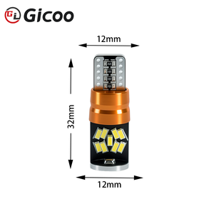 หลอดไฟ LED GicooT10 3014 27Light 1000 ลูเมนส์ 6000K 2.5W 12V ขนาด 32 มม. x 12 มม. อะลูมิเนียม สำหรับเปลี่ยนไฟสัญญาณรถยนต์ อายุการใช้งาน 50000 ชั่วโมง รับประกัน 1 ปี - Product Image 1