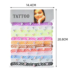 Colorido personalizar pingente gargantilha colar mulheres preto retro elástico tatuagem estiramento gargantilha corda colar