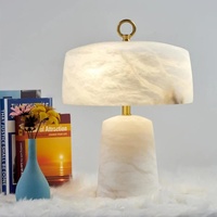 Lampe de table champignon en marbre espagnol avec abat-jour en forme de dôme, cuivre/fer, LED dimmable, CRI 90 élevé, pour chambre et salon