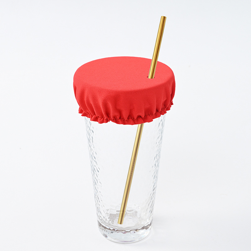 Tapa de taza - tela roja de doble cara