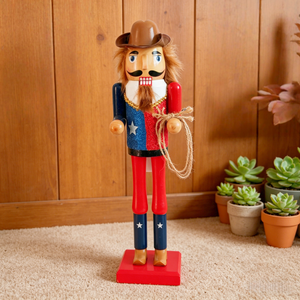 Nouvelle figurine de cowboy de Noël de style américain de 38 cm (15 pouces) pour la décoration de la maison - Product Image 1