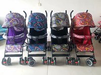Poussette pliable à poignée parapluie pour bébé, cadre en acier à haute teneur en carbone, multicolores, fabriquée en Chine