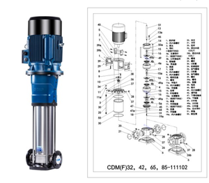 Pompe centrifuge cnp pompe à eau verticale pour machine de traitement de l'eau pompe cnp série <span class=keywords><strong>CDMF</strong></span> CDMF3-12 - Product Image 4