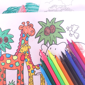 Custom di alta qualità arte disegno pennarello scuola forniture cancelleria 6/12/18/24 colori punta acquerello penne penne per bambini - Product Image 2