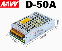 Fuente de Alimentación Conmutada de CC Ajustable de Doble Salida Mean Well D-50A de 50W (5V/6A  12V/2A) para Uso Industrial