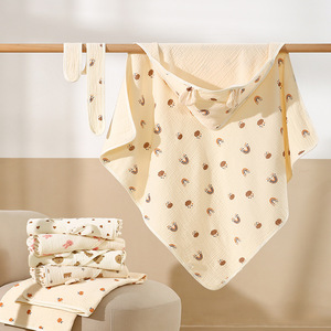 Toalla envolvente de gasa de algodón puro para bebés de 0 a 1 años, envoltura de tela crepé de cuatro capas para Primavera/Verano, entrega de suministros de maternidad - Product Image 2