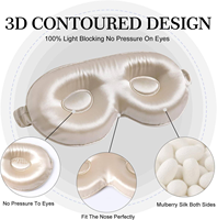 Masque de sommeil 3D profilé en soie de mûrier 100% 16mm, occultant, sans pression, avec logo personnalisé, pour voyage et sieste, vente en gros
