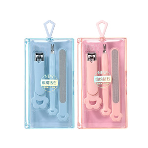 Juego de cuidado de uñas Lmltop, 3 piezas, empujador de cutículas de acero inoxidable, herramienta de manicura para adultos, rosa y azul - Product Image 3