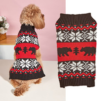 Nouveau pull pliable pour chien automne-hiver, motif Père Noël, ours polaire, flocon de neige, ligne ondulée, tricoté, design à revers, vêtements pour chiot