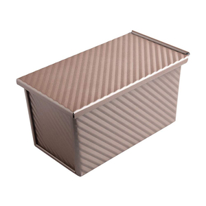 Caja antiadherente para hornear <span class=keywords><strong>pan</strong></span> tostado de acero al carbono, caja negra para hornear <span class=keywords><strong>pan</strong></span> con tapa - Product Image 2