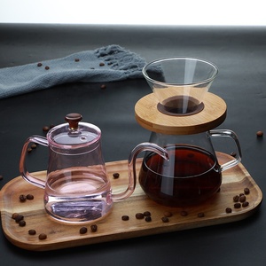 Glass Drip Coffee Filter Seperate Glass Coffee <strong>Dripper</strong> With Wood Stand - Product Image 6