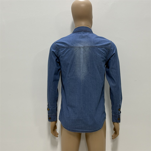 <span class=keywords><strong>Camicia</strong></span> da <span class=keywords><strong>Uomo</strong></span> in <span class=keywords><strong>Jeans</strong></span> Autunnale Casual Quotidiana in Cotone con Colletto Alto Button-Up a Maniche Lunghe Traspirante e Vestibilità <span class=keywords><strong>Slim</strong></span> - Product Image 3