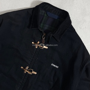 Custom Fireman Clasp Bomber Workwear Work Jeans Street Casual Wear Lining <b>Flannel</b> Fabric Heavyweight Work Workwear <b>Jacket</b> Men - Product Image 4