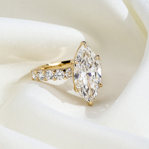 Bague solitaire en or 18 carats de forme marquise Messi Jewelry MSR-2084, bague de mode avec diamant de laboratoire - Product Image 2