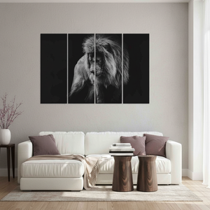 Art photo Lion majestueux : Toile imprimée pour une décoration élégante, LOT DE 4 TOILES - Product Image 3