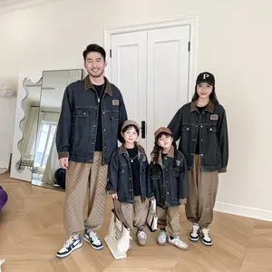 Wholesale Autumn Winter Long Sleeve 4 Members Clothes Family Matching Outfits