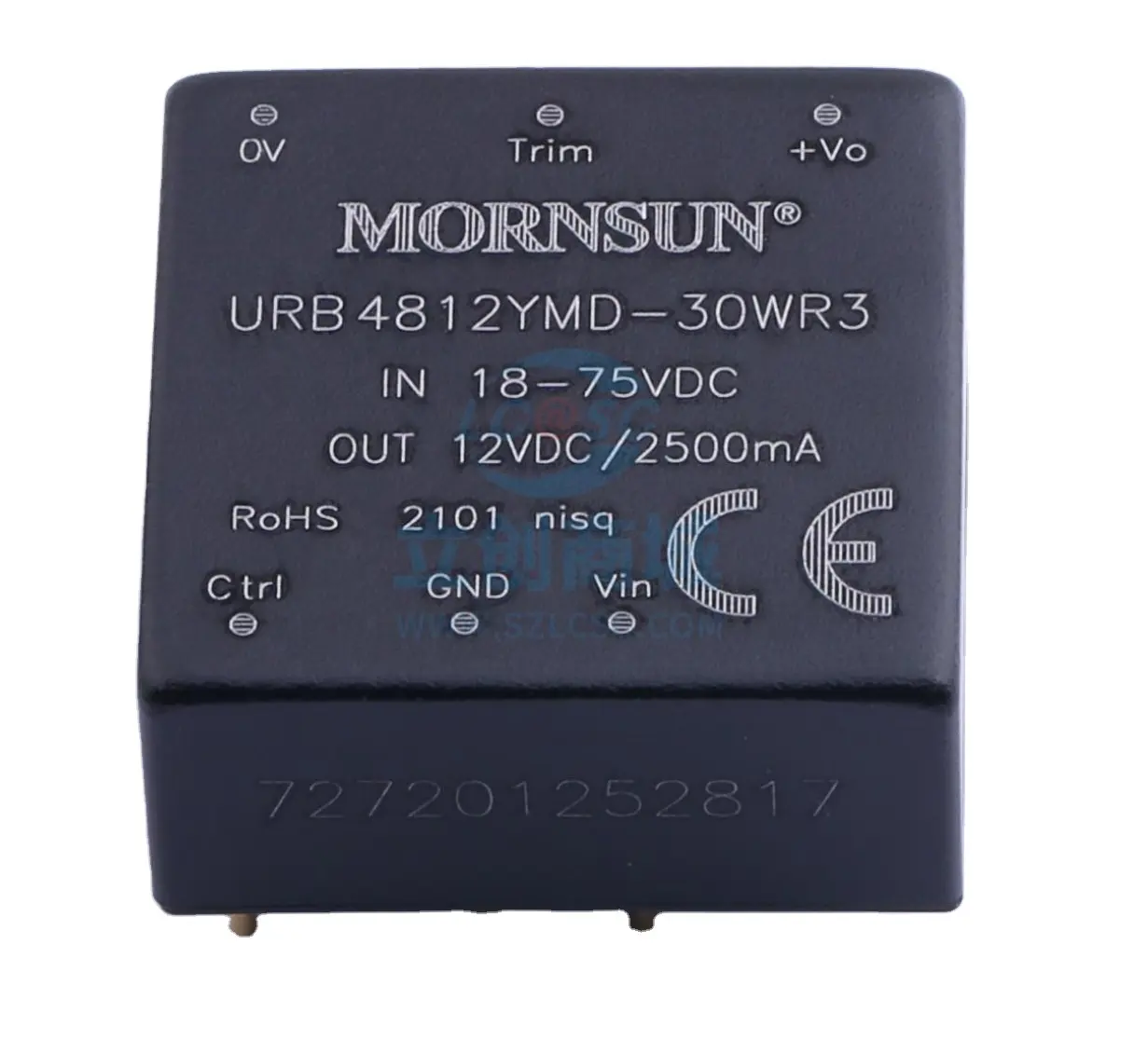 Mornsun 30W isolated DC-DC converter in 1x1 inch Ultra-wide input and regulated single output URB4812YMD-30WR3