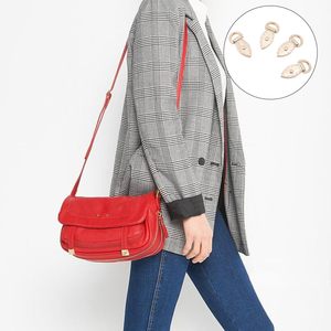 CALFOVERA PCS Handbag Side Clip Buckles Metal Leaf Shape D Rings For Purse Golden Bag Strap Mount <b>Hook</b> Alloy Detachable D Ring P - Product Image 5