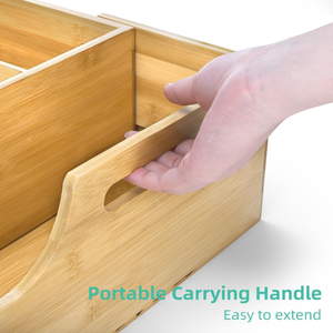 Organizador de Condimentos de Bambú de 7 Compartimentos para Barra de Café, Almacenamiento Extensible de Condimentos para Té, Decoración de <span class=keywords><strong>Bar</strong></span>, Cocina, Oficina - Product Image 3