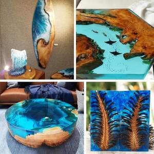 Two-component Non Toxic Eco-friendly 3:1 Epoxy Resin for Resin River Table Console Table <b>Crystal</b> Clear Woodworking Construction - Product Image 6