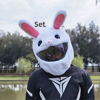 Casque de moto tout-terrain amusant en peluche, protection de la tête, design de dessin animé mignon, taille unique