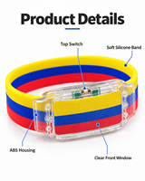 Bracelet LED en silicone personnalisé avec logo imprimé multicolore, programmes lumineux, pour événements, fêtes, promotion