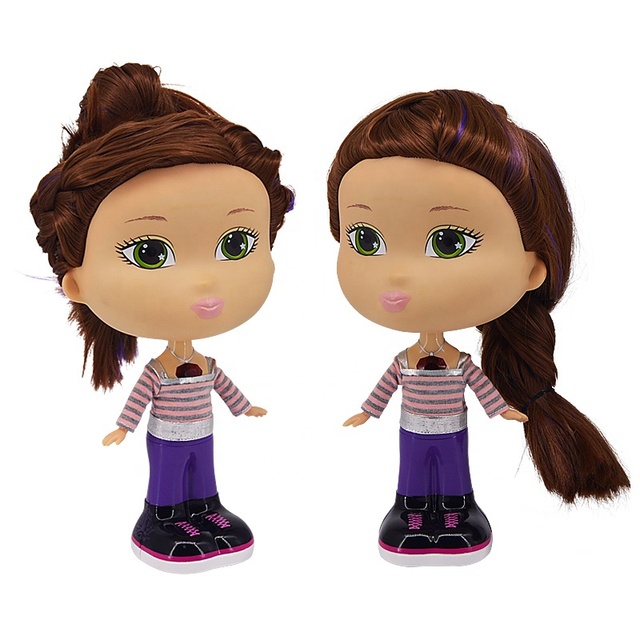 PVC Material Beautiful Girl Big Head Doll New Fashion Cute Long Hair Girl Doll Custom OEM