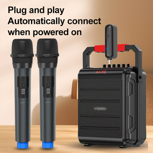 ระบบไมโครโฟนไร้สายแบบพกพา 2.4G แบบคู่ ชาร์จซ้ำได้ แบตเตอรี่ 18650 แบบถอดได้ ใช้งานได้นาน 50 ชั่วโมงสำหรับการพูด - Product Image 2