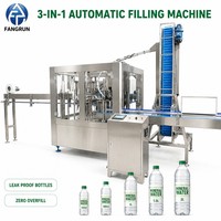 Ligne de production automatique d'eau minérale pure à haute vitesse 3 en 1 : lavage, remplissage et bouchage de bouteilles