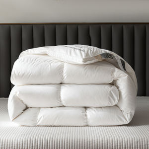 Precision 100s Pure Cotton Fabric Goose Down Filled Down <strong>Duvet</strong>, Solid Color Soft Fluffy, Queen/King Size <strong>Double</strong> <strong>Bed</strong> Bedding - Product Image 1