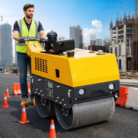 Mini-compacteur et rouleau vibratoire hydraulique chinois, options 1-3 tonnes, pour le compactage de l'asphalte sur les chantiers, pièces de machines de construction