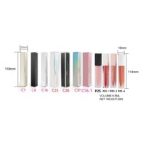Gloss à lèvres transparent brillant et mat avec différentes nuances, livré avec des autocollants de nom de couleur et des boîtes en carton standard, rouge à lèvres liquide