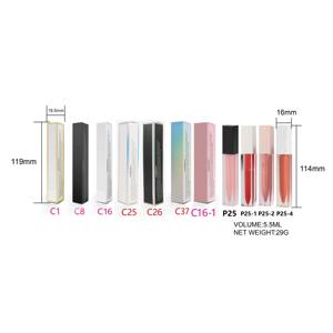 ลิปกลอสเนื้อแมทท์ใสเงา มีเฉดสีหลากหลาย พร้อมสติกเกอร์ชื่อสีและกล่องกระดาษธรรมดา ลิปสติกเนื้อลิควิด - Product Image 4