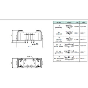 Válvula Solenoide ISO1P51 032001 5/2 Vías, Válvulas de Control de Temperatura Normal con Puerto Piloto 1/2 - Product Image 2