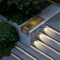 Lumière murale d'angle LED en aluminium carrée et ronde, lumière LED encastrée pour marches, lumière de marche pour porche, allée, escalier, design moderne