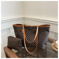 Ensemble 2 Pièces Sacs à Main de Luxe pour Femme 2024, Sac Bandoulière Messager en Cuir PU avec Fermeture Éclair, Design de Marque, et Pochette Sac Fourre-Tout