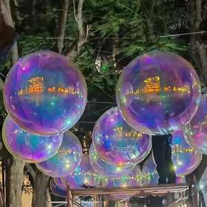 بالون قابل للنفخ مخصص عملاق من البي في سي ذهبي وفضي عاكس مقاوم للطقس ومضاد للماء للفعاليات - Product Image 2