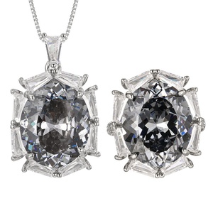 Ensemble de bijoux minimalistes écologiques en cuivre, collier et boucles d'oreilles tendance avec zircon noir et gris en forme de nid d'oiseau 15*18mm - Product Image 1